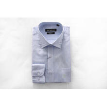 Blue Stripes Slim Fit Camas de mangas largas para hombres